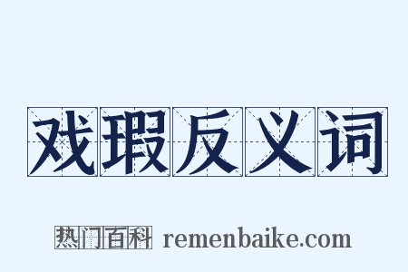戏瑕反义词是什么意思的图片